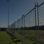 Temporary fencing at an oval in Perth for construction and security purposes