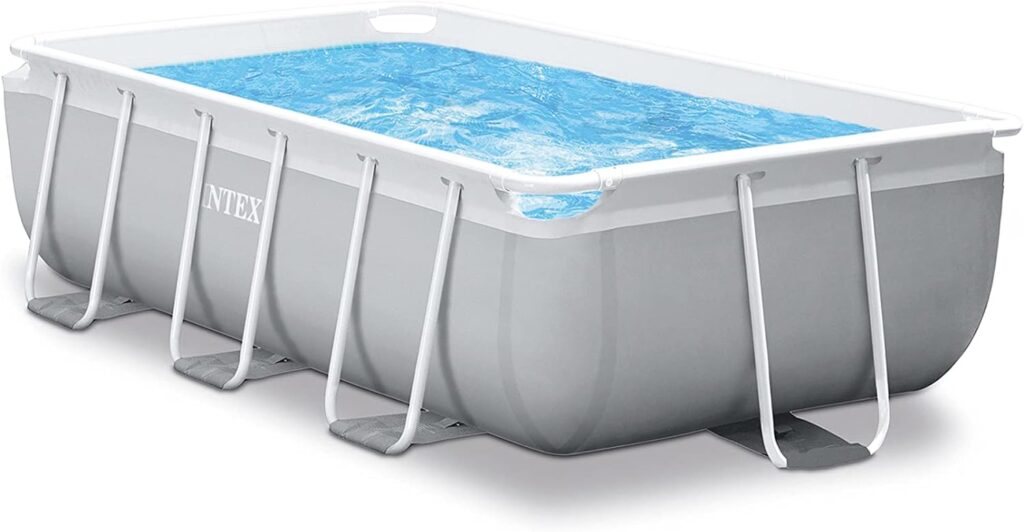 grey hard ridged shell portable swimming pool