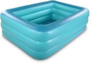 blue inflatable portable swimming pool